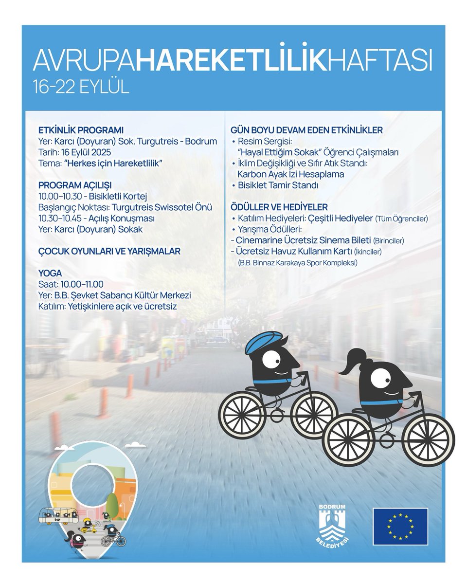 Bodrum'da Avrupa Hareketlilik Haftası Kapsamında Çevre Etkinlikleri Düzenlenecek