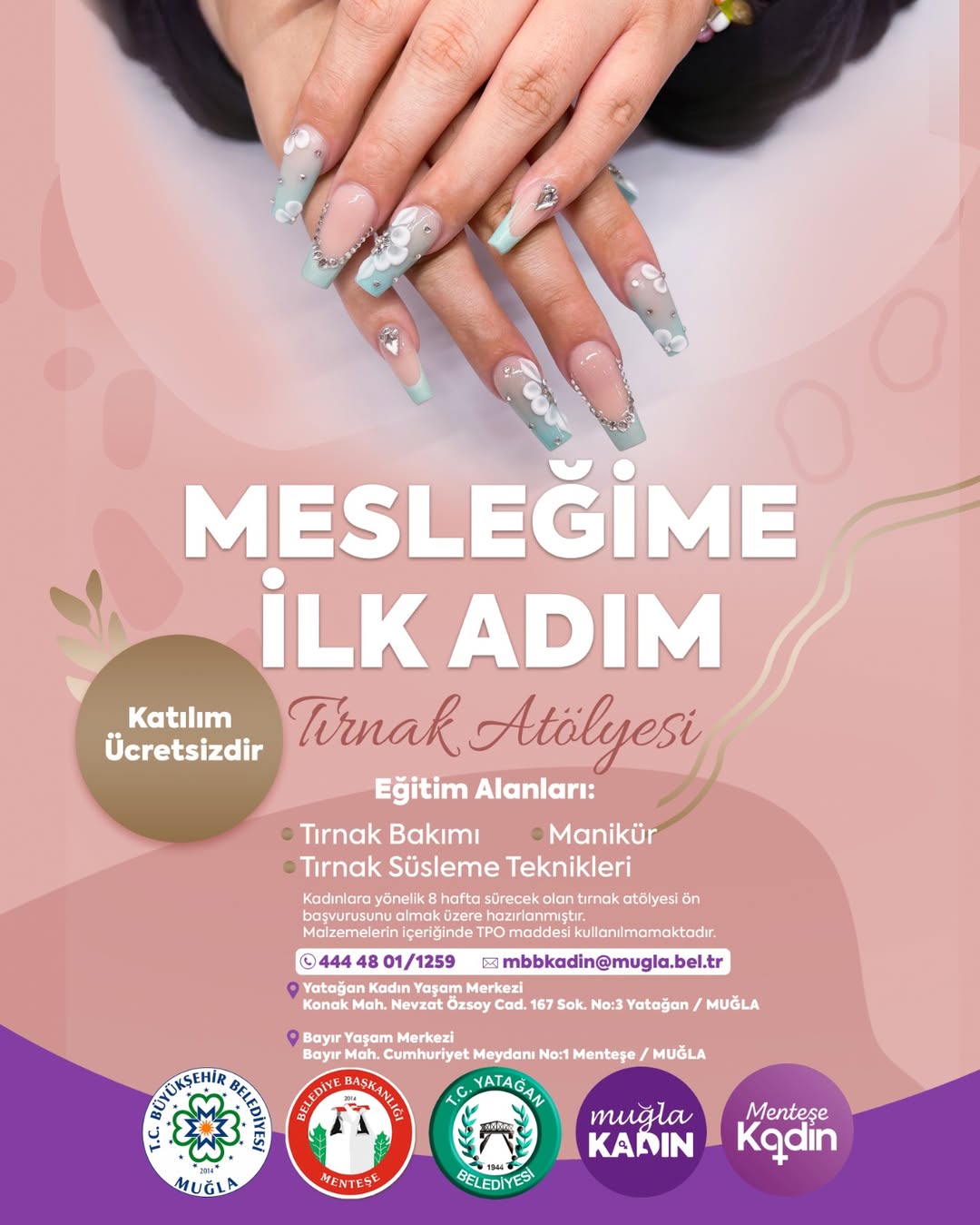 Muğla'da Kadınlara Ücretsiz Tırnak Atölyesiyle Meslek Desteği