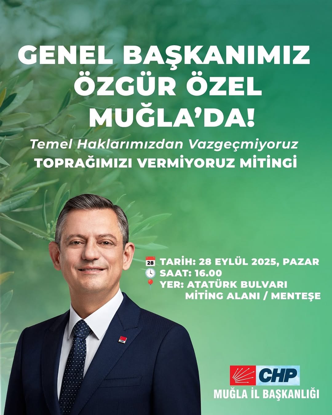 CHP Muğla'da Toprak Savunması İçin Mitin Düzenliyor