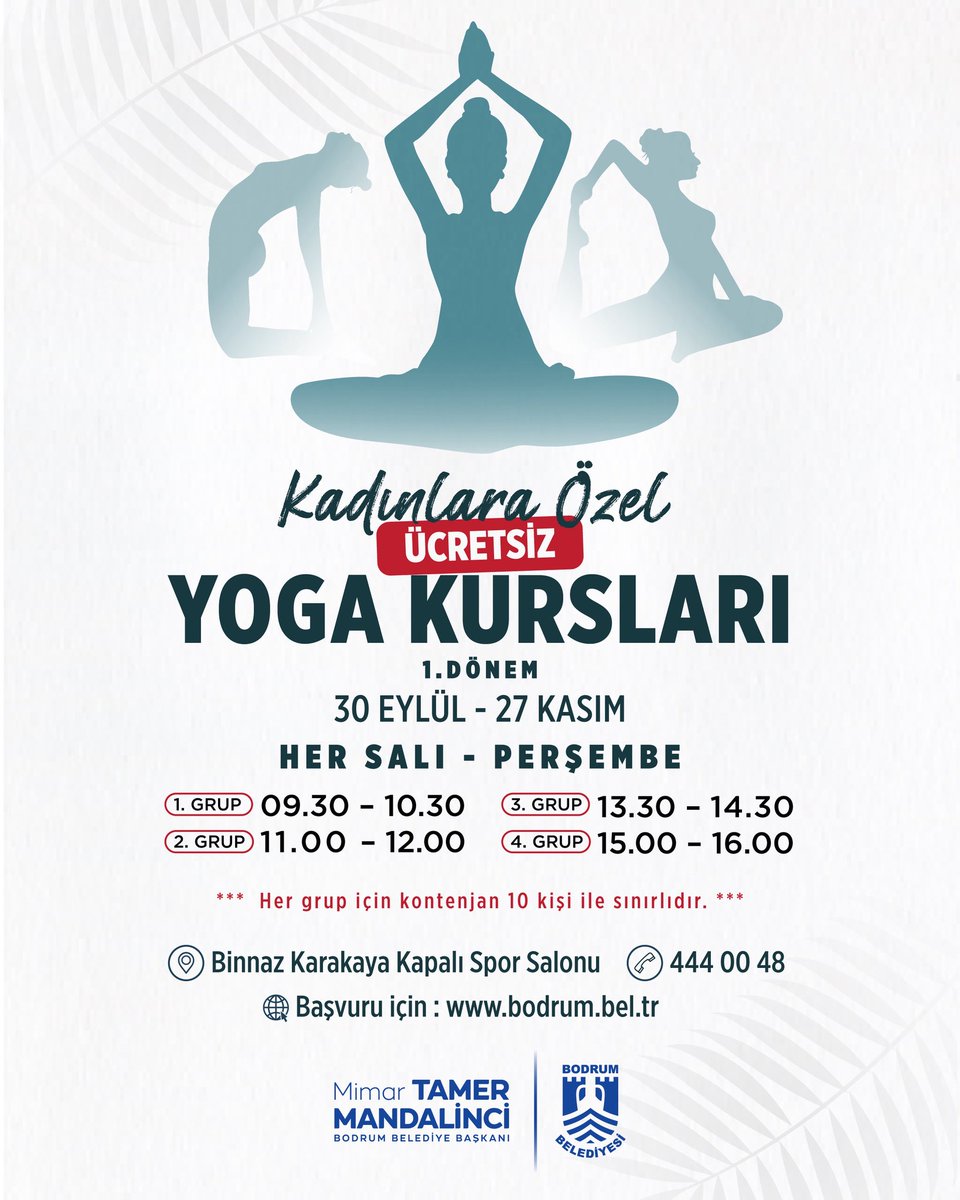 Bodrum Belediyesi'nden Kadınlara Ücretsiz Yoga Kursu