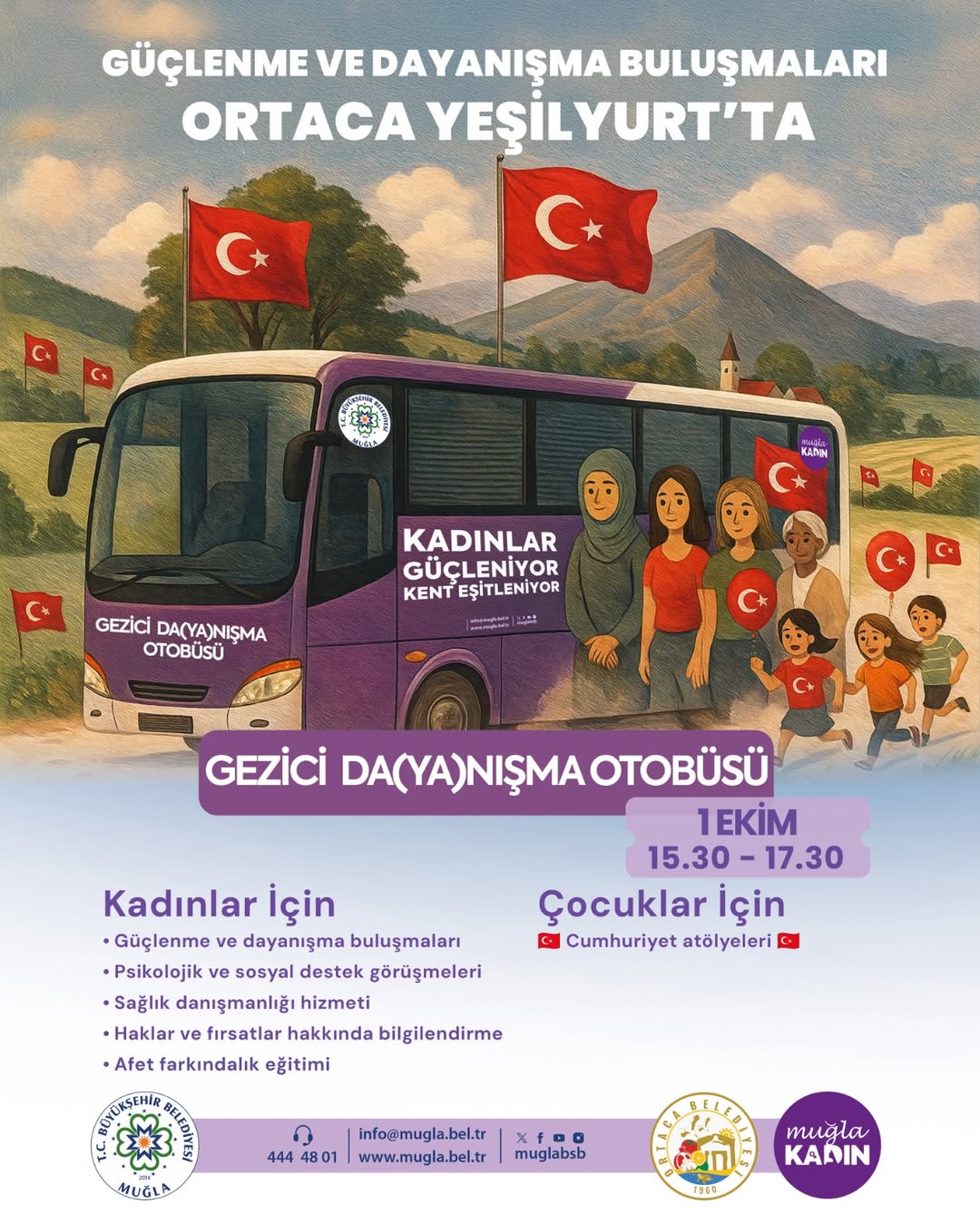 Muğla Büyükşehir Belediyesi Gezici Dayanışma Otobüsü Ortaca'da Hizmet Verecek