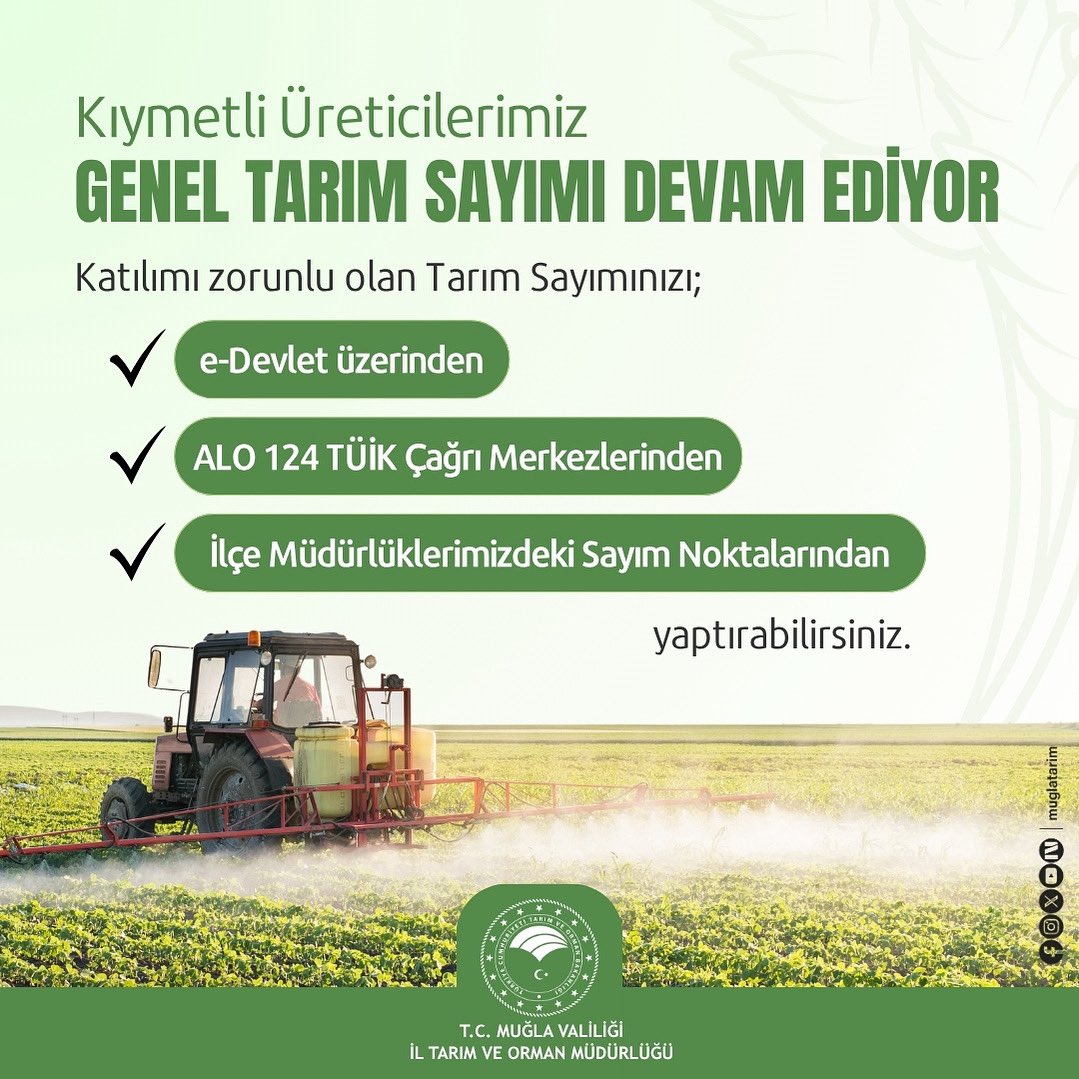 Muğla'da Genel Tarım Sayımı Tüm Hızıyla Sürüyor