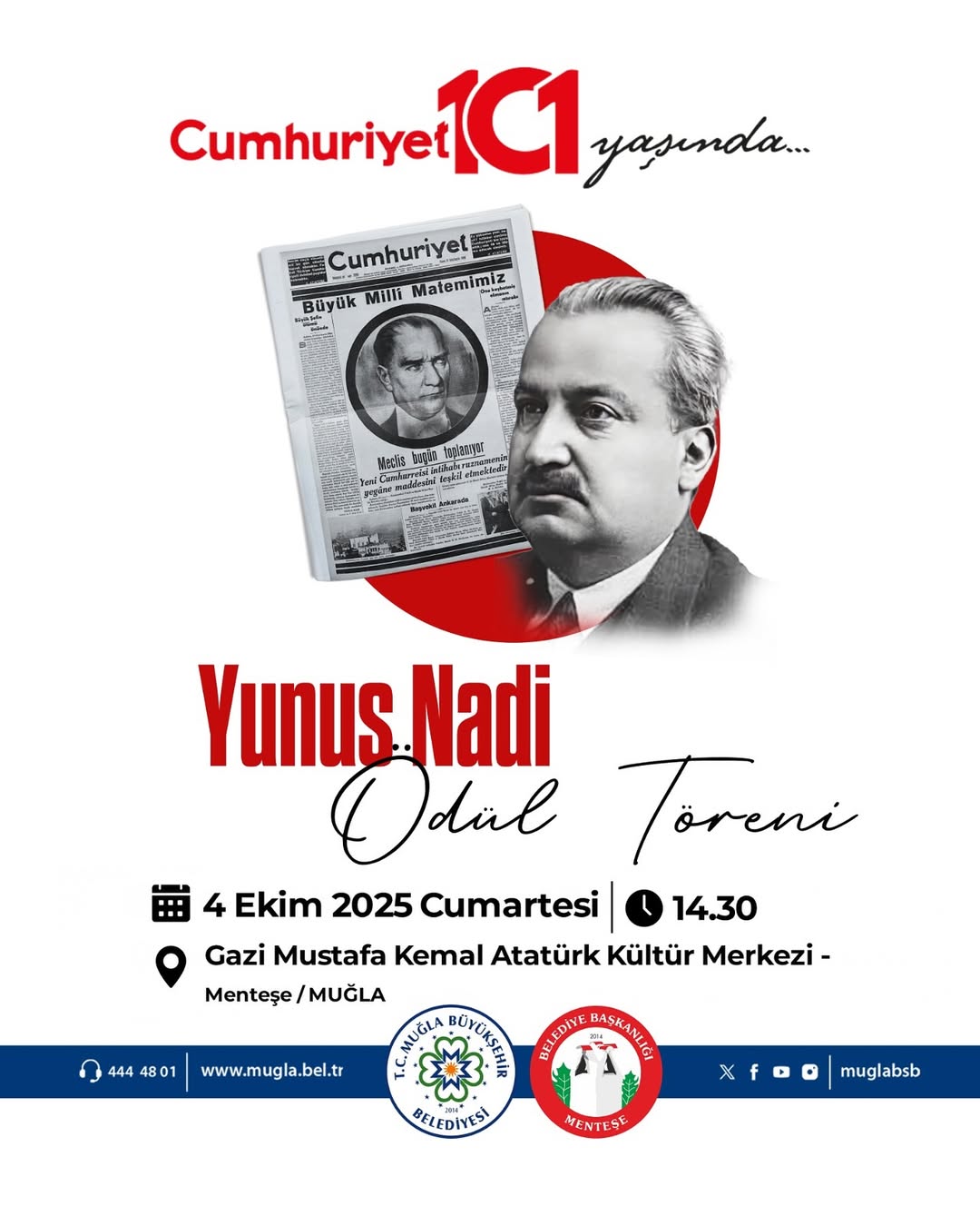 Yunus Nadi Ödül Töreni Muğla'da Yapılacak