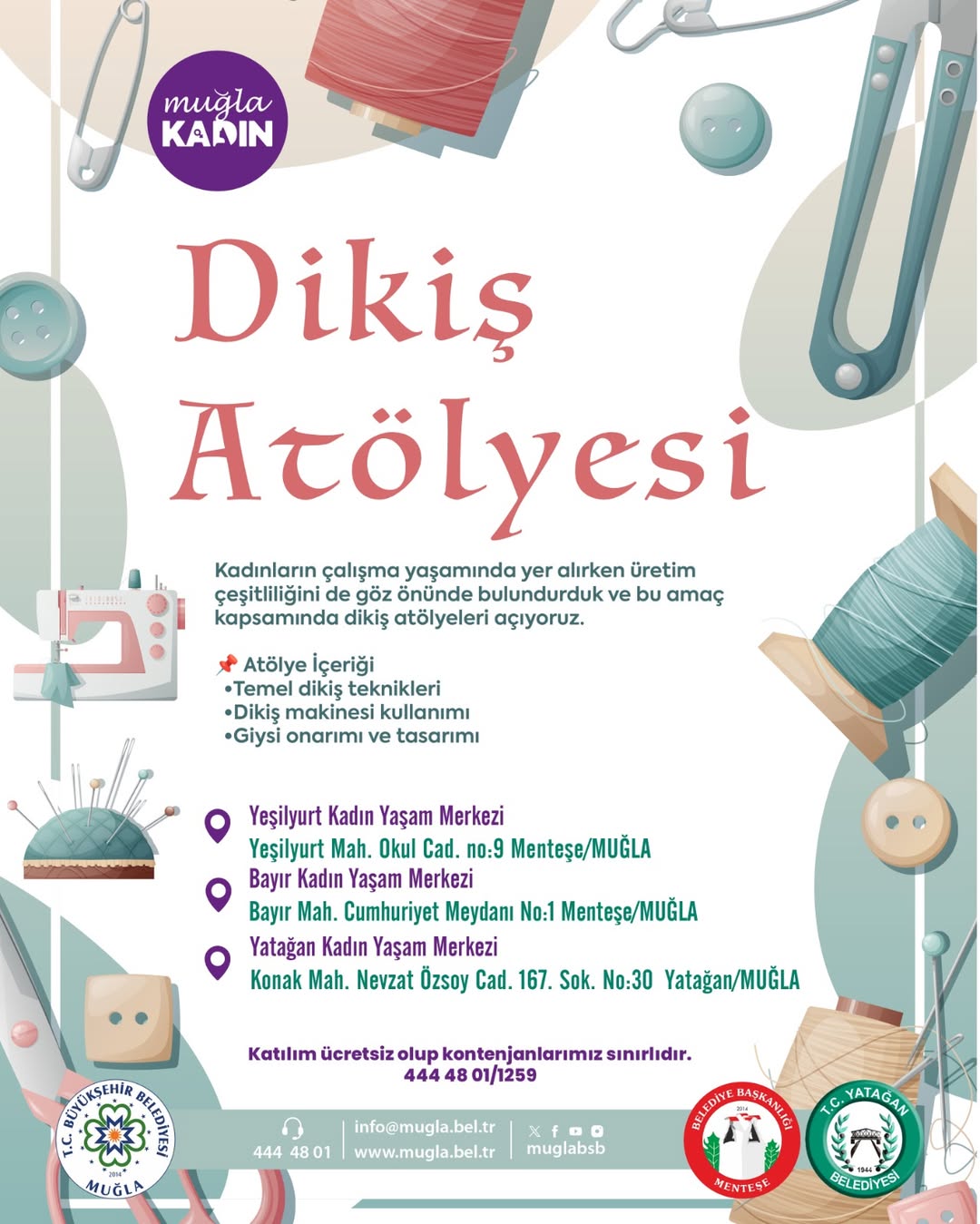 Muğla'da Kadın İstihdamına Destek: Ücretsiz Dikiş Atölyeleri Başlıyor