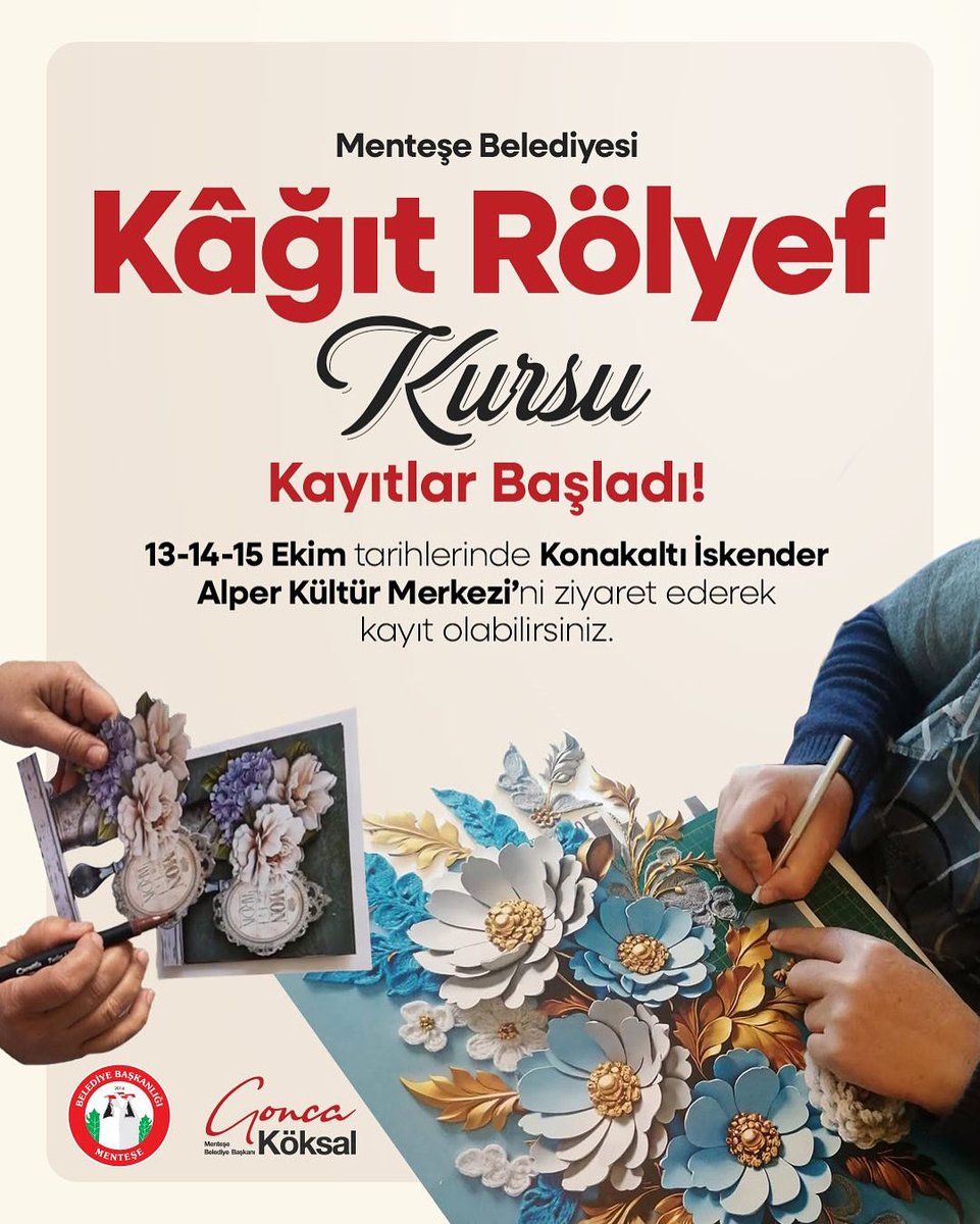 Menteşe Belediyesi Kâğıt Rölyef Kursu İçin Yeni Dönem Kayıtları Başladı