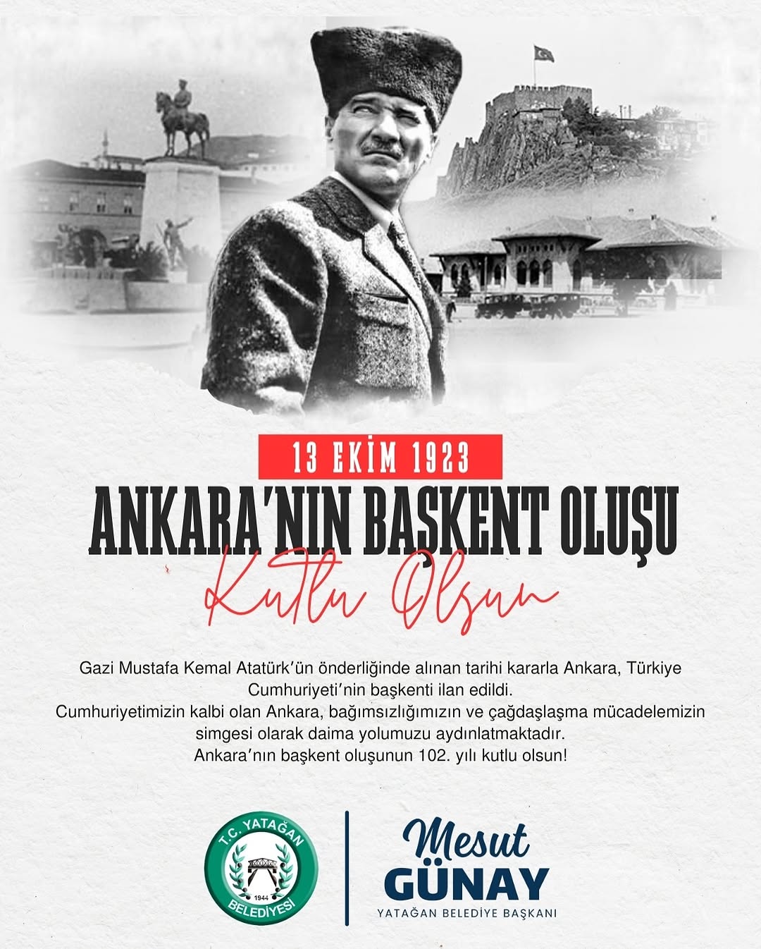 Ankara'nın Başkent Oluşunun 102. Yılı Kutlanıyor