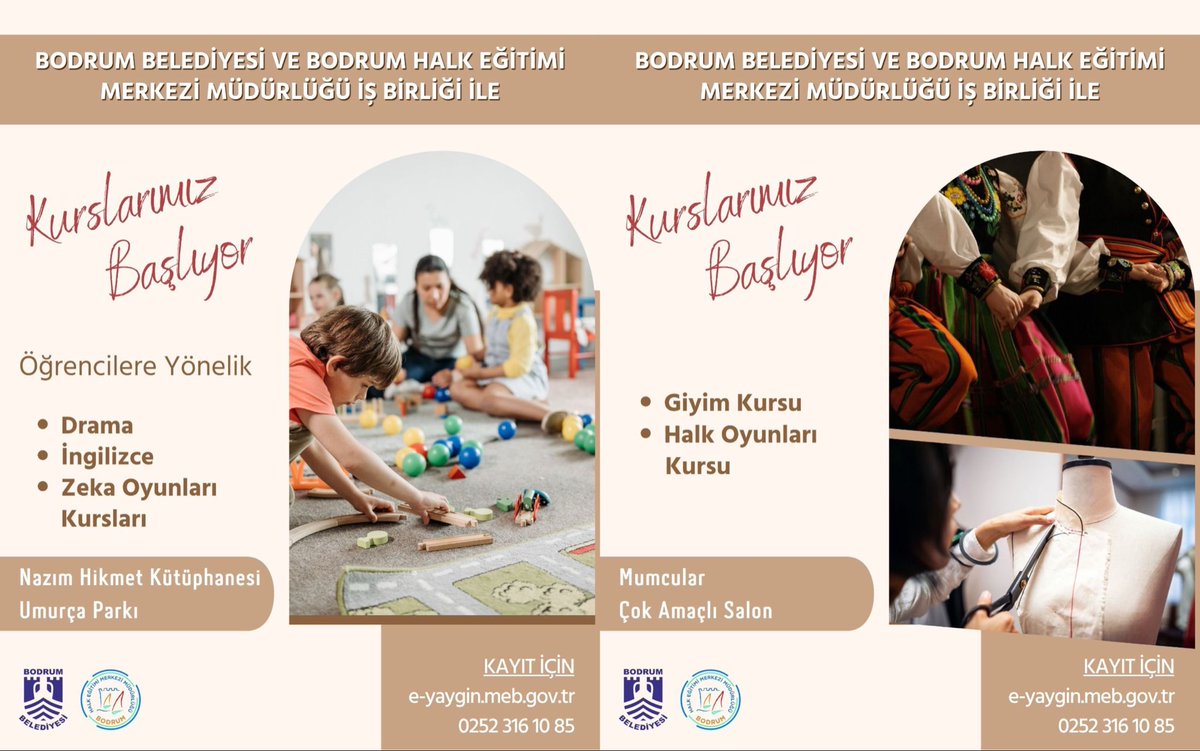 Bodrum'da Halk Eğitim Merkezi ve Belediye İş Birliğiyle Kurslar Başlıyor
