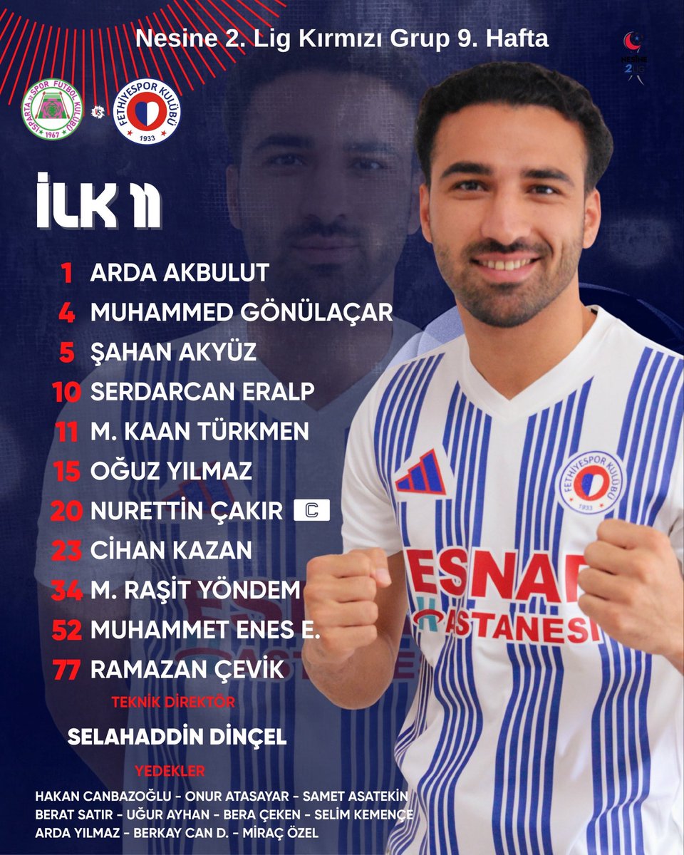 Fethiye Spor'un Isparta 32 Spor Maçındaki 11'i Açıklandı