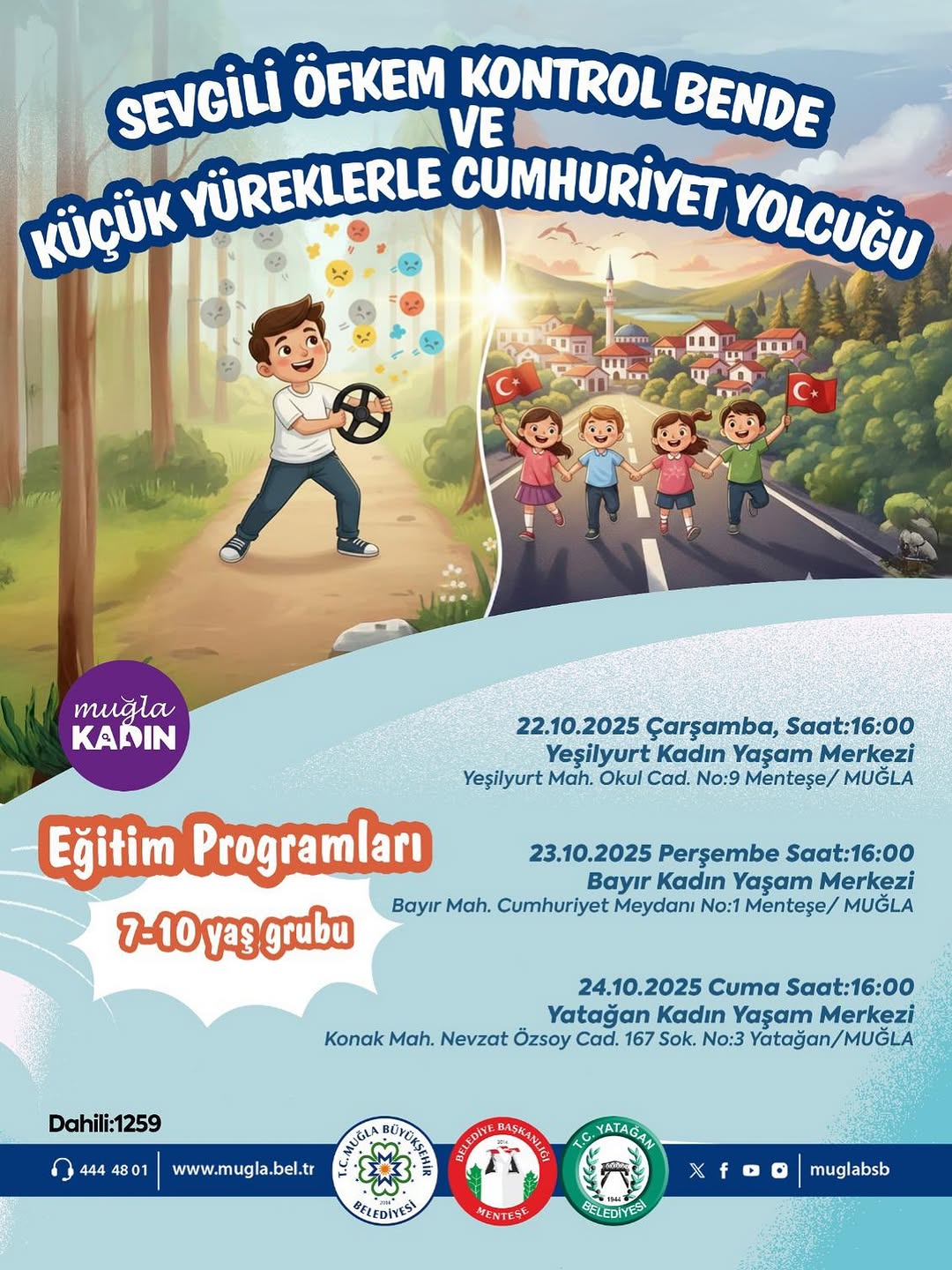 Yatağan'da Çocuklar İçin Öfke Kontrolü ve Cumhuriyet Bilinci Eğitimleri Başlıyor