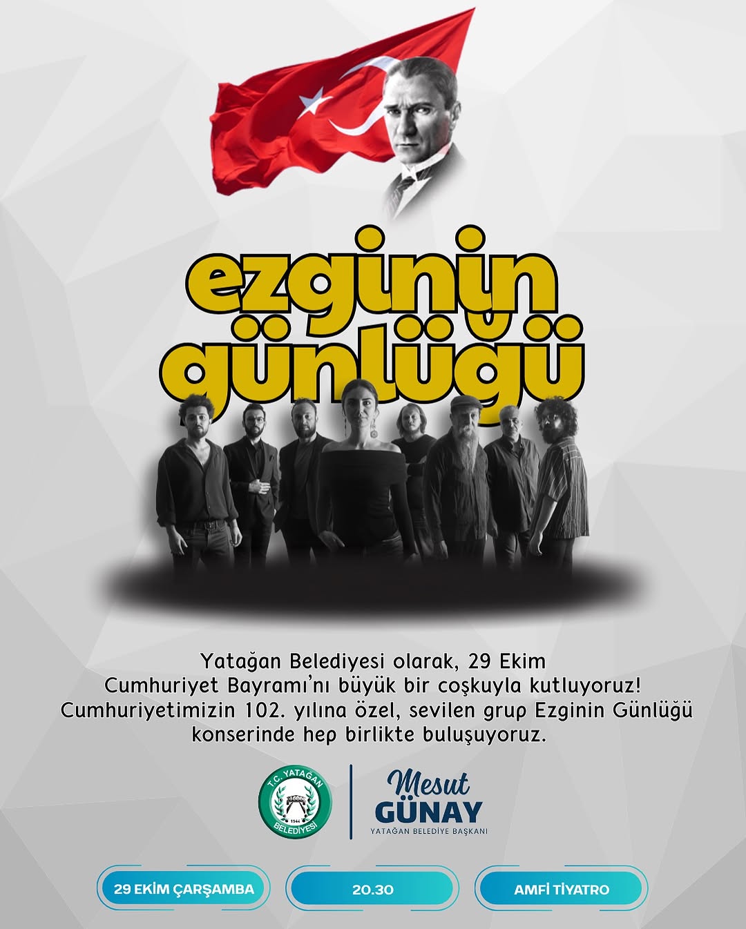 Yatağan'da 29 Ekim Cumhuriyet Bayramı'na Özel Ezginin Günlüğü Konseri