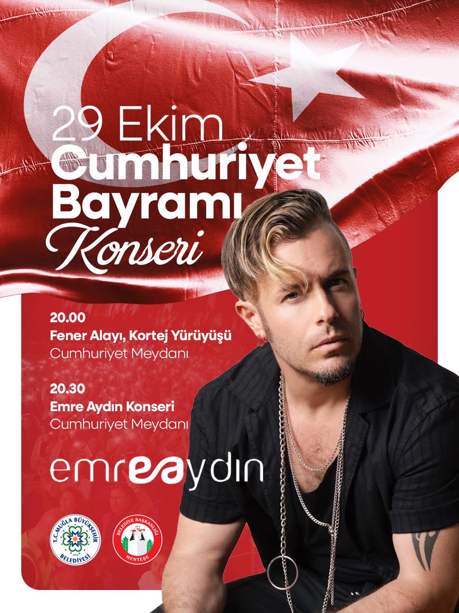 Menteşe'de 29 Ekim Cumhuriyet Bayramı Coşkusu: Emre Aydın Konseri ve Fener Alayı