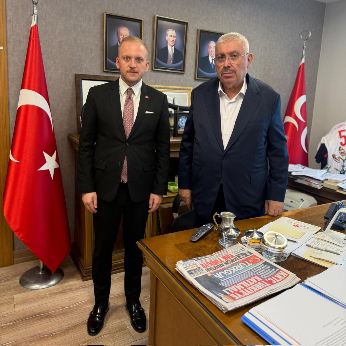 MHP Muğla İl Başkanı Burak Demirel, Genel Başkan Yardımcısı Edip Semih Yalçın'ı Ziyaret Etti