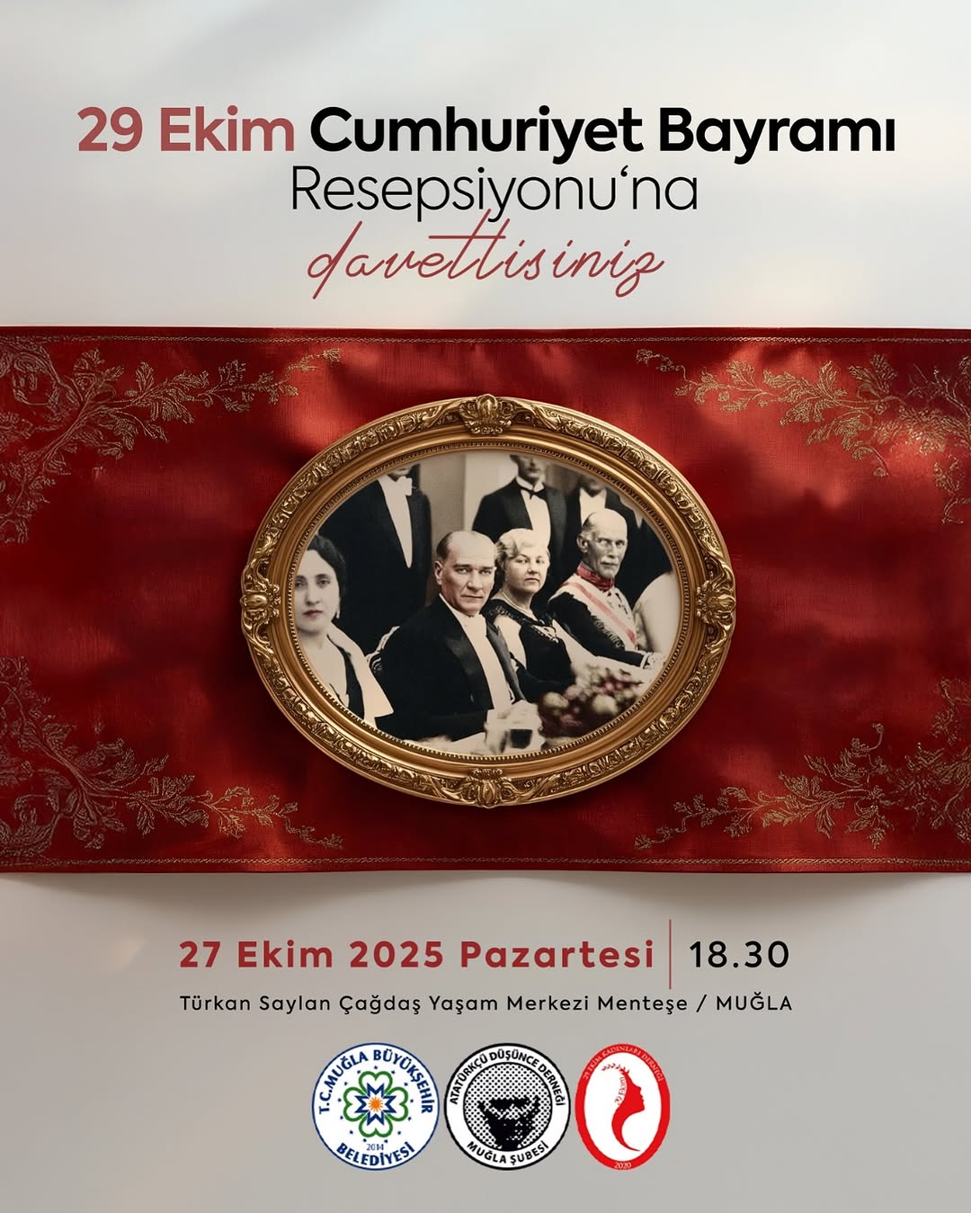 Muğla'da 29 Ekim Cumhuriyet Bayramı Resepsiyonu Düzenlenecek