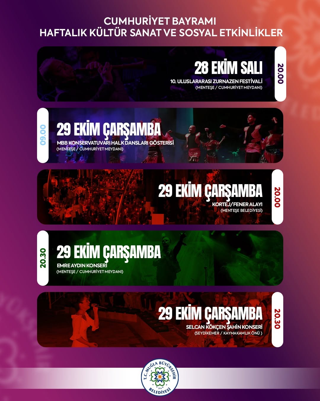 Muğla'da Cumhuriyet Bayramı Coşkusu: Bir Hafta Sürecek Kültür Sanat Şöleni